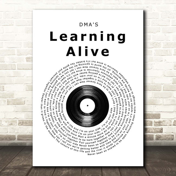 DMA'S Learning Alive Vinyl Record Song Lyric Print