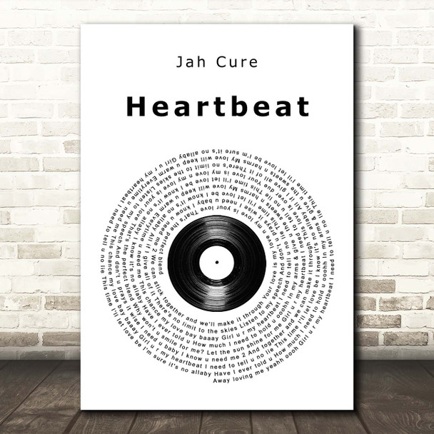 Jah Cure Heartbeat Vinyl Record Song Lyric Print