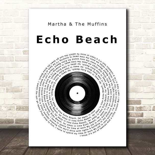 Martha & The Muffins Echo Beach Vinyl Record Song Lyric Print