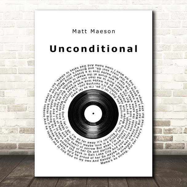 Matt Maeson Unconditional Vinyl Record Song Lyric Print