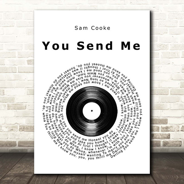 Sam Cooke You Send Me Vinyl Record Song Lyric Print