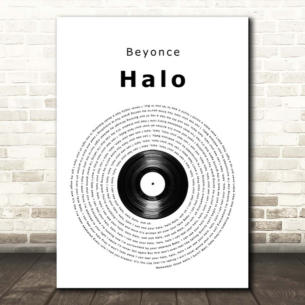 Beyonce Halo Vinyl Record Song Lyric Print