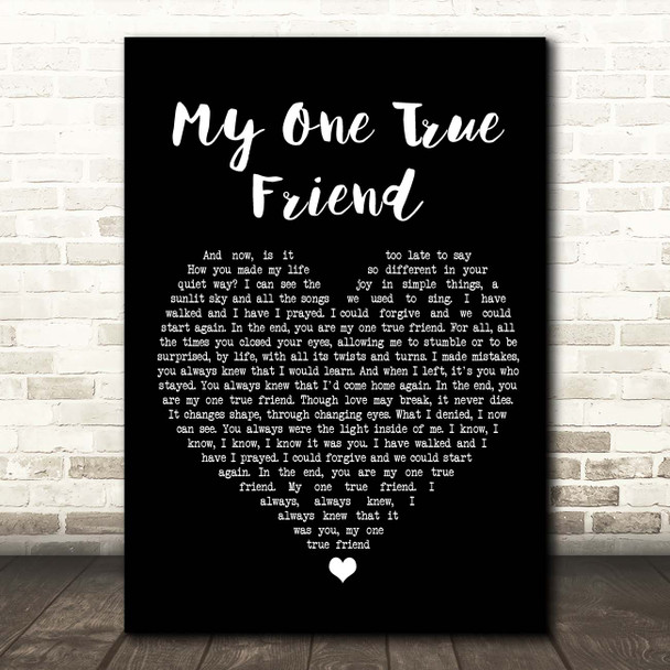 Bette Midler My One True Friend Black Heart Song Lyric Print