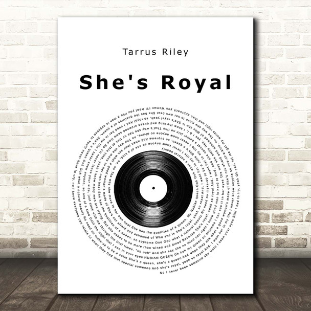 Tarrus Riley She's Royal Vinyl Record Song Lyric Print