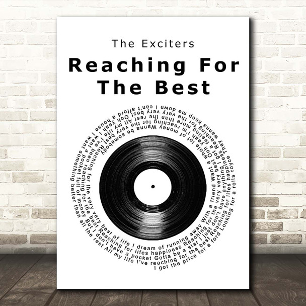 The Exciters Reaching For The Best Vinyl Record Song Lyric Print