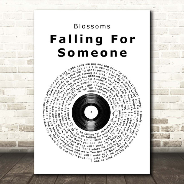 Blossoms Falling For Someone Vinyl Record Song Lyric Print