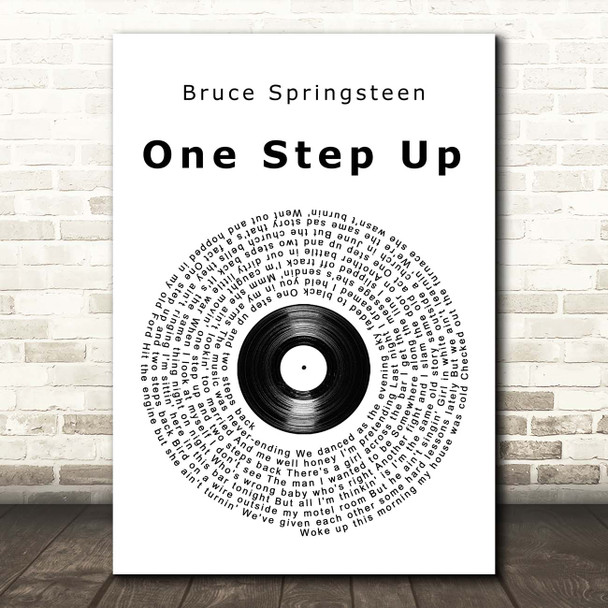 Bruce Springsteen One Step Up Vinyl Record Song Lyric Print