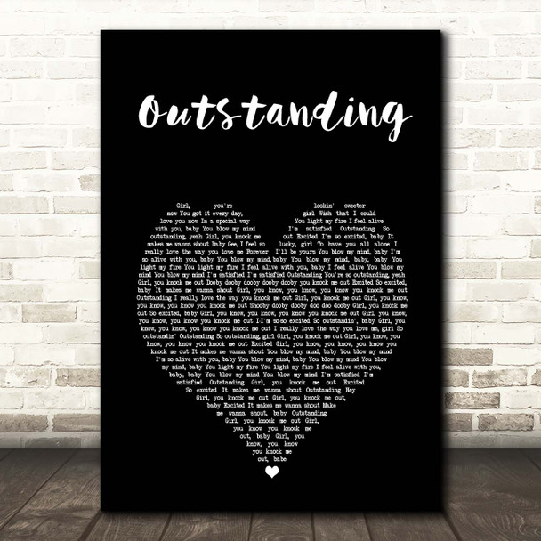 The Gap Band Outstanding Black Heart Song Lyric Print