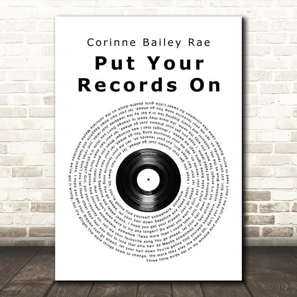 Corinne Bailey Rae Put Your Records On Vinyl Record Song Lyric Print