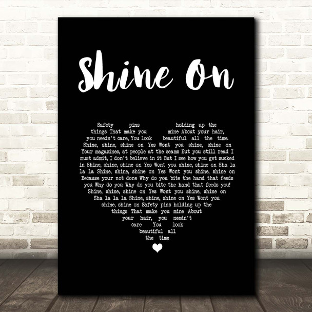 The Kooks Shine On Black Heart Song Lyric Print