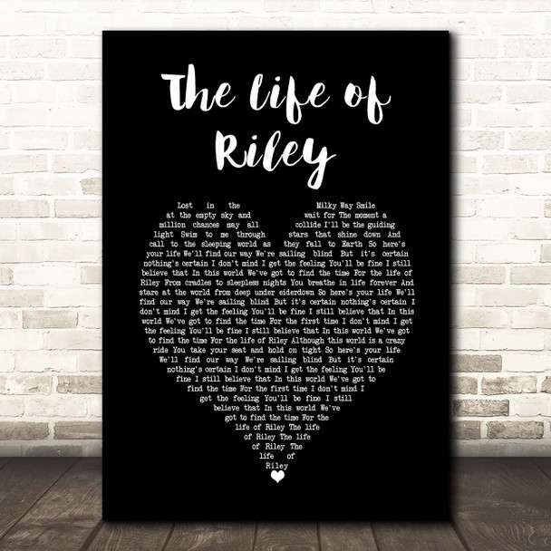 The Lightning Seeds The Life of Riley Black Heart Song Lyric Print