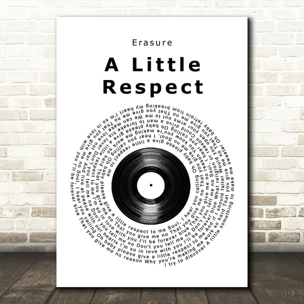 Erasure A Little Respect Vinyl Record Song Lyric Wall Art Print