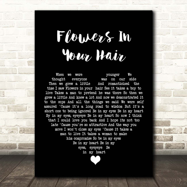 The Lumineers Flowers In Your Hair Black Heart Song Lyric Print