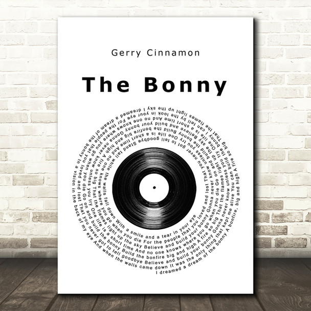 Gerry Cinnamon The Bonny Vinyl Record Song Lyric Wall Art Print