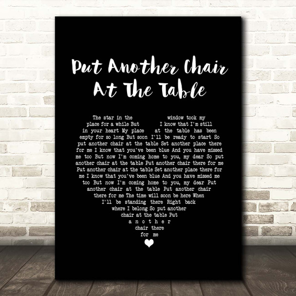 The Mills Brothers Put Another Chair At The Table Black Heart Song Lyric Print