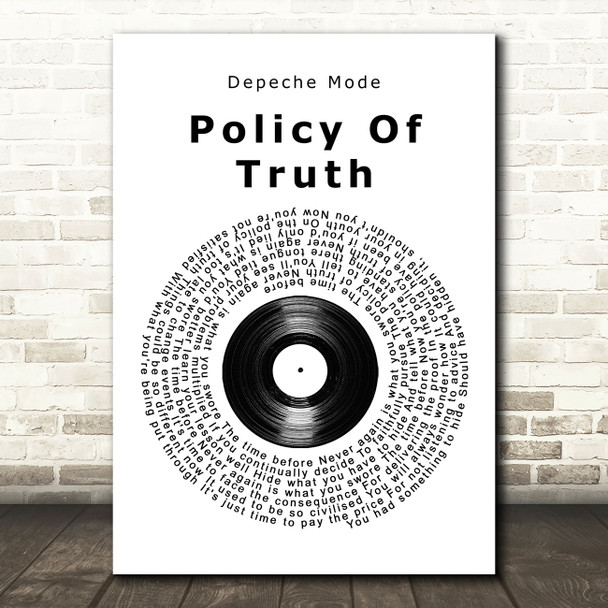 Depeche Mode Policy Of Truth Vinyl Record Song Lyric Quote Music Print
