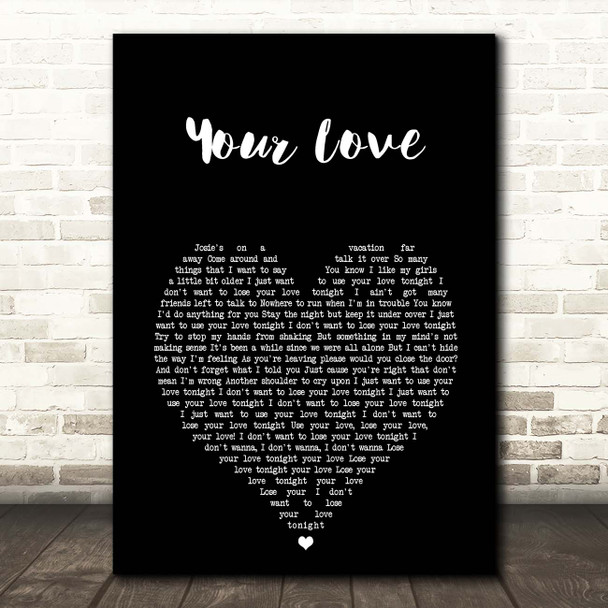 The Outfield Your Love Black Heart Song Lyric Print