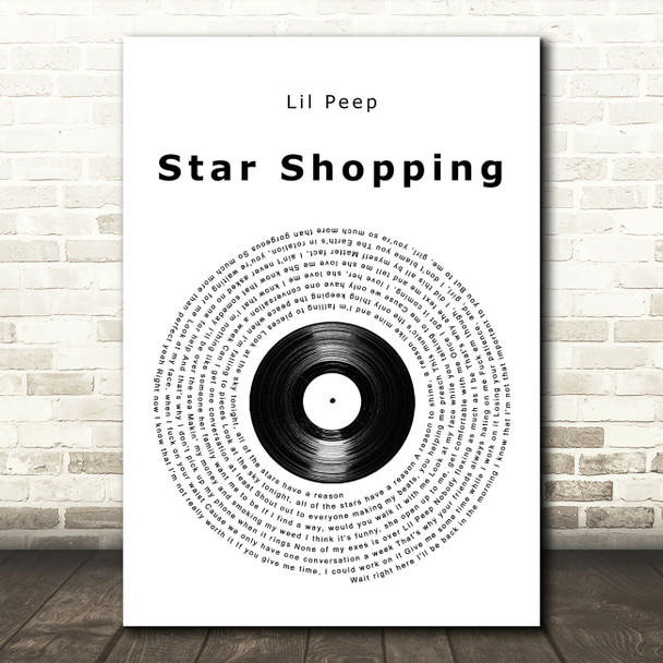 Lil Peep Star Shopping Vinyl Record Song Lyric Quote Music Print