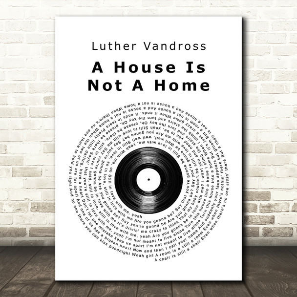 Luther Vandross A House Is Not A Home Vinyl Record Song Lyric Quote Music Print