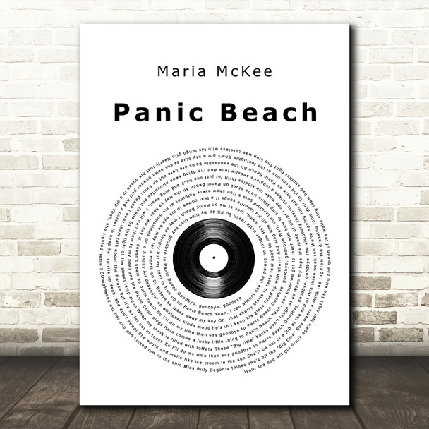 Maria McKee Panic Beach Vinyl Record Song Lyric Quote Music Print