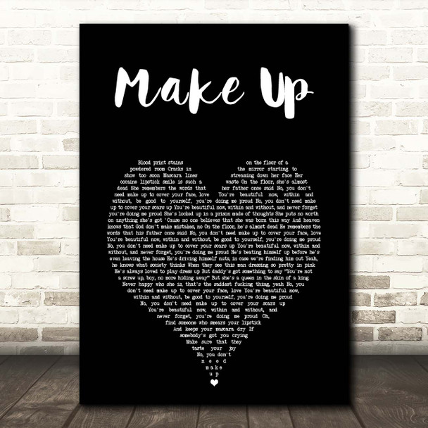 The Script Make Up Black Heart Song Lyric Print