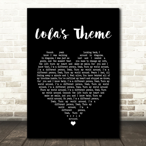 The Shapeshifters Lola's Theme Black Heart Song Lyric Print