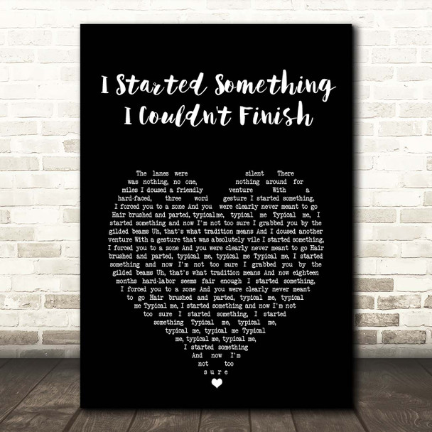 The Smiths I Started Something I Couldn't Finish Black Heart Song Lyric Print