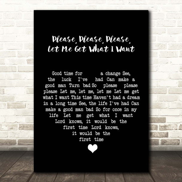 The Smiths Please, Please, Please, Let Me Get What I Want Black Heart Song Lyric Print