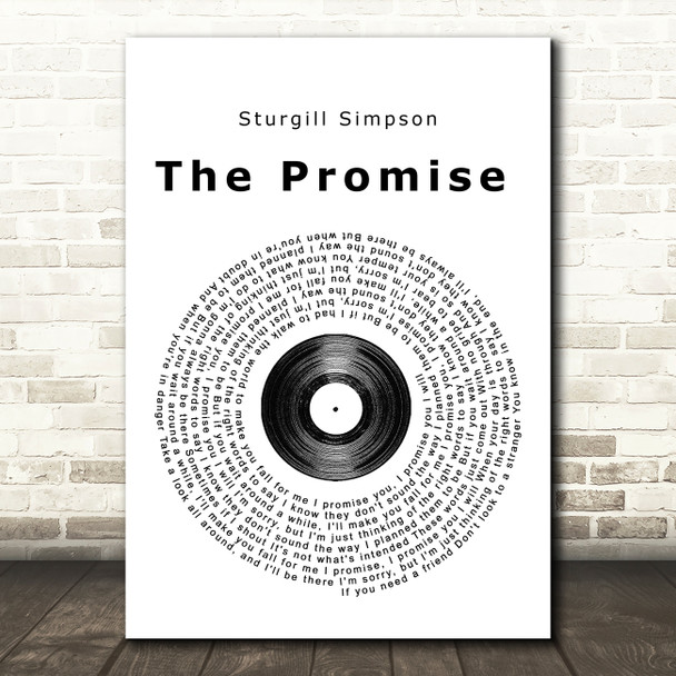 Sturgill Simpson The Promise Vinyl Record Song Lyric Quote Print