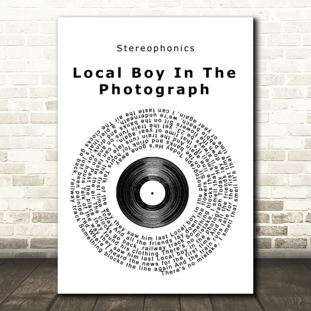 Stereophonics Local Boy In The Photograph Vinyl Record Song Lyric Quote Print