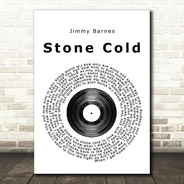 Jimmy Barnes Stone Cold Vinyl Record Song Lyric Quote Print