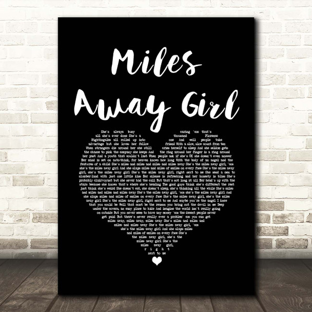 The Wildhearts Miles Away Girl Black Heart Song Lyric Print