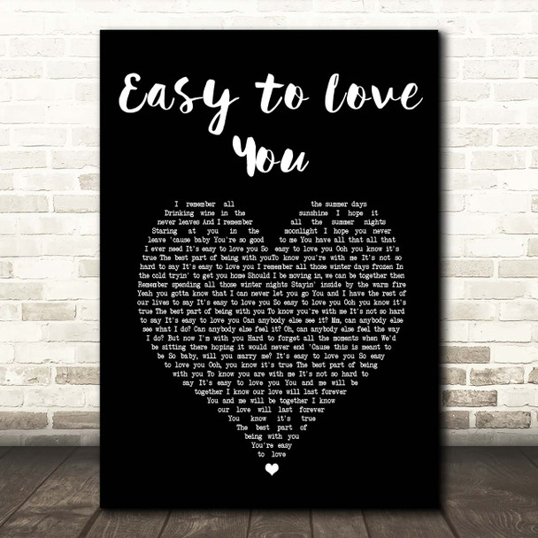 Theory of a Deadman Easy to Love You Black Heart Song Lyric Print