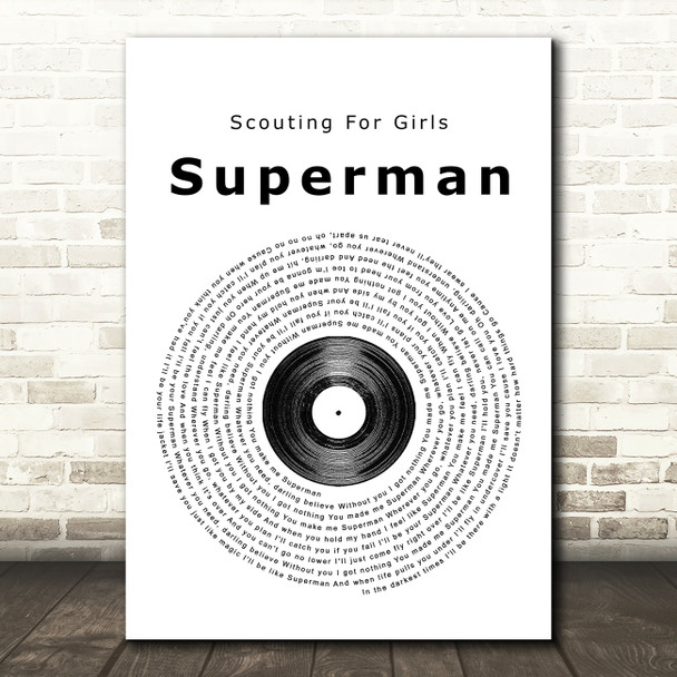 Scouting For Girls Superman Vinyl Record Song Lyric Quote Print