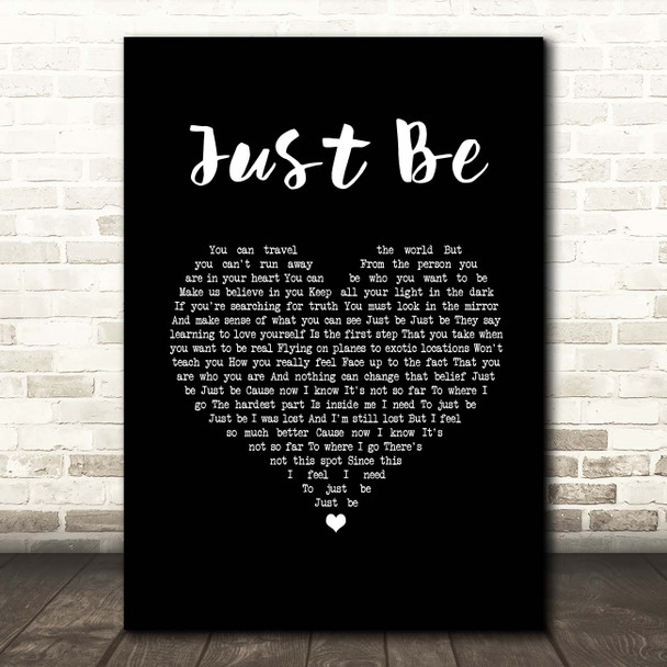 Tiesto Just Be Black Heart Song Lyric Print