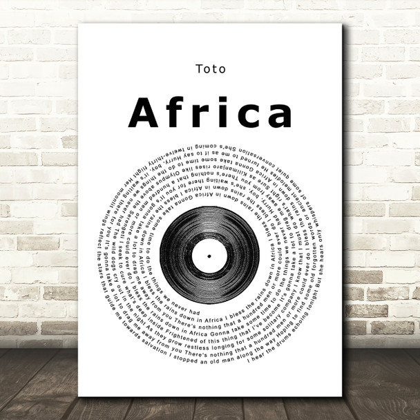 Toto Africa Vinyl Record Song Lyric Quote Print