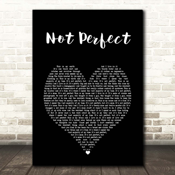 Tim Minchin Not Perfect Black Heart Song Lyric Print