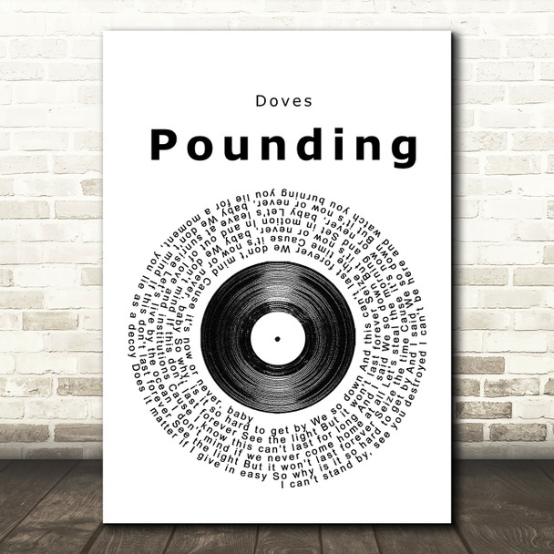 Doves Pounding Vinyl Record Song Lyric Print