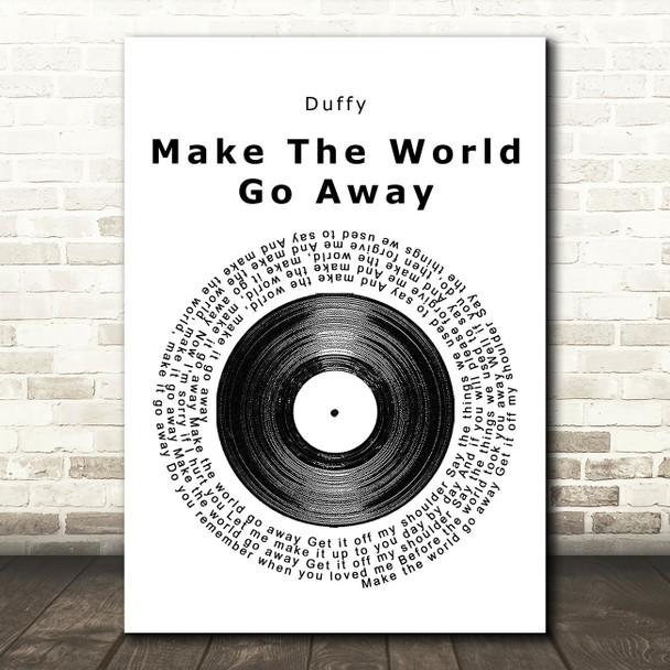 Duffy Make The World Go Away Vinyl Record Song Lyric Print