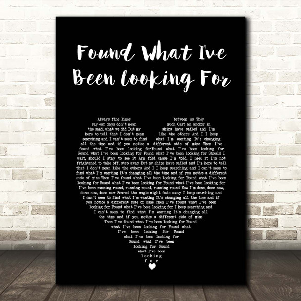 Tom Grennan Found What I've Been Looking For Black Heart Song Lyric Print