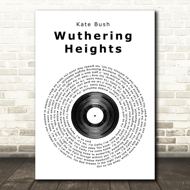Kate Bush Wuthering Heights Vinyl Record Song Lyric Print