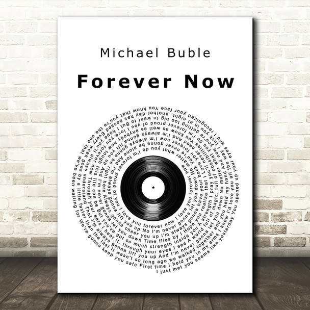 Michael Buble Forever Now Vinyl Record Song Lyric Print