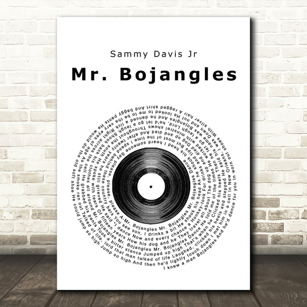 Sammy Davis Jr Mr. Bojangles Vinyl Record Song Lyric Print
