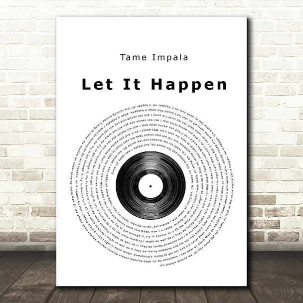 Tame Impala Let It Happen Vinyl Record Song Lyric Print