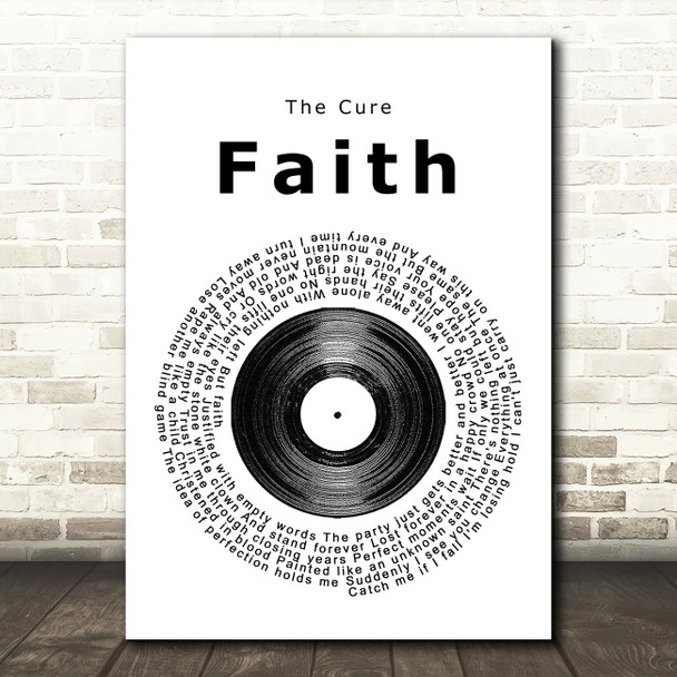 The Cure Faith Vinyl Record Song Lyric Print