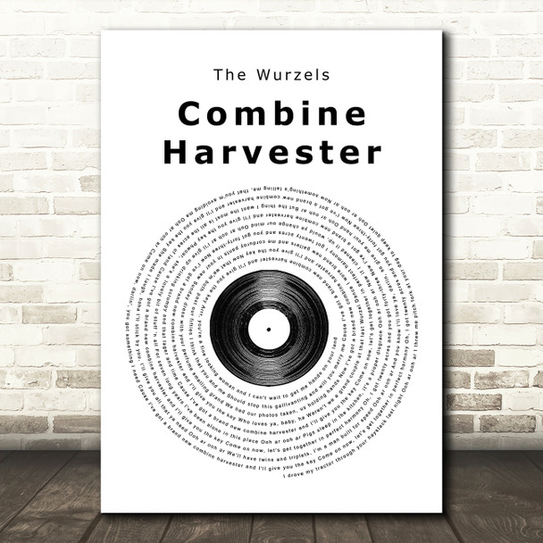 The Wurzels Combine Harvester Vinyl Record Song Lyric Print