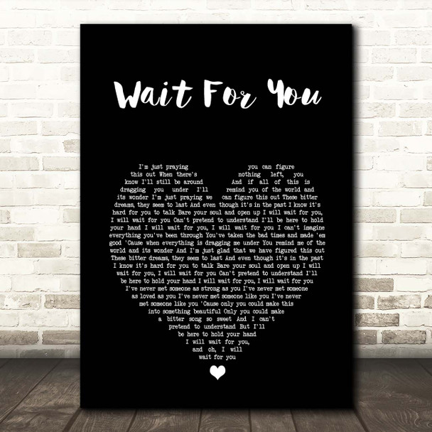 Tom Walker Wait for You Black Heart Song Lyric Print