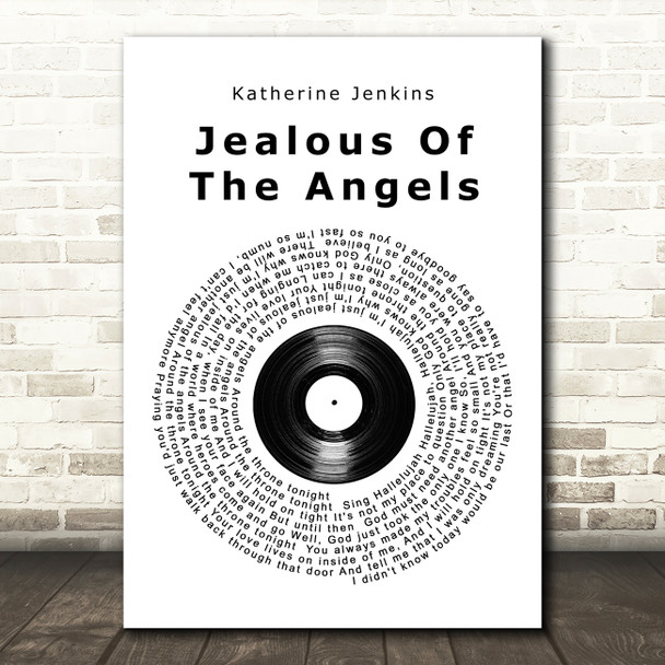 Katherine Jenkins Jealous Of The Angels Vinyl Record Song Lyric Quote Print