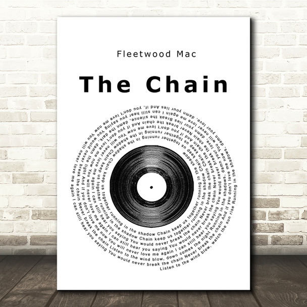 Fleetwood Mac The Chain Vinyl Record Song Lyric Print