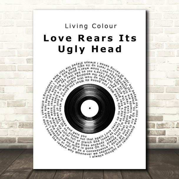 Living Colour Love rears its ugly head Vinyl Record Song Lyric Print
